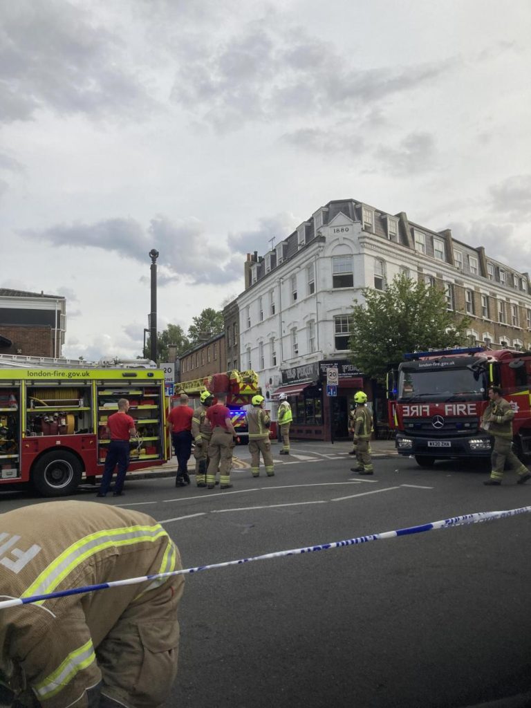 Kitchen extraction system from the ground floor to the roof of the building was completely alight.